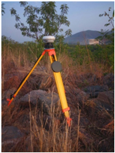Topographical survey of large opencast mines and rugged terrain using Global Navigation Satellite System (GNSS).